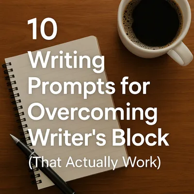Notebook with pen and coffee on a writers desk